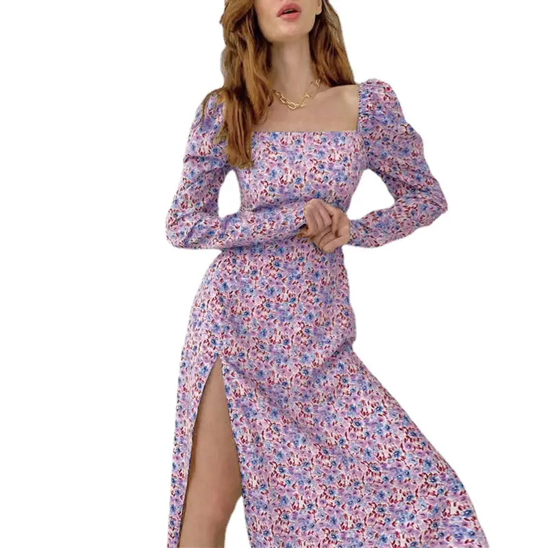 Bohemian Long Sleeve Slit Dress Youth