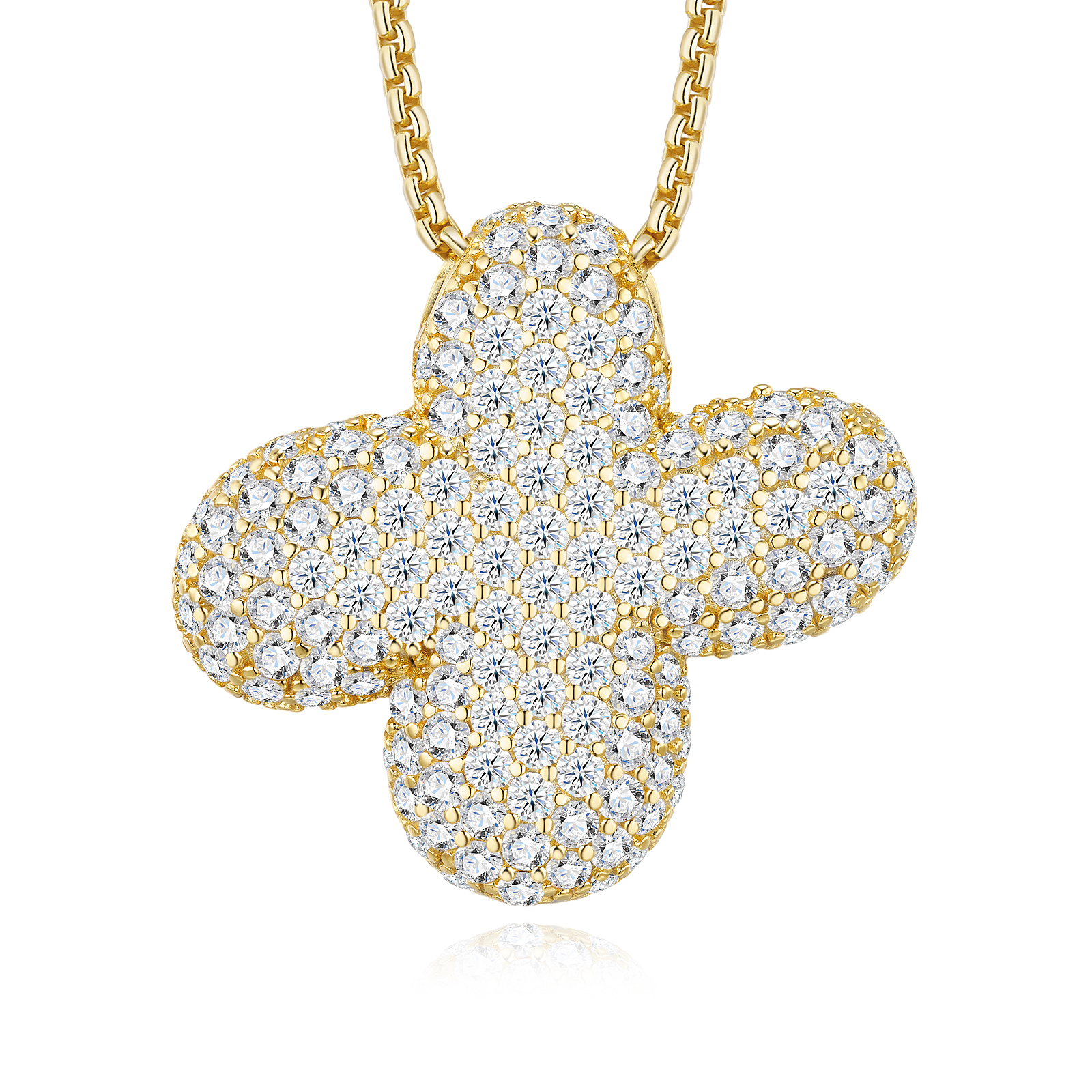 Gold Plated Bubble Letter Initial Necklace