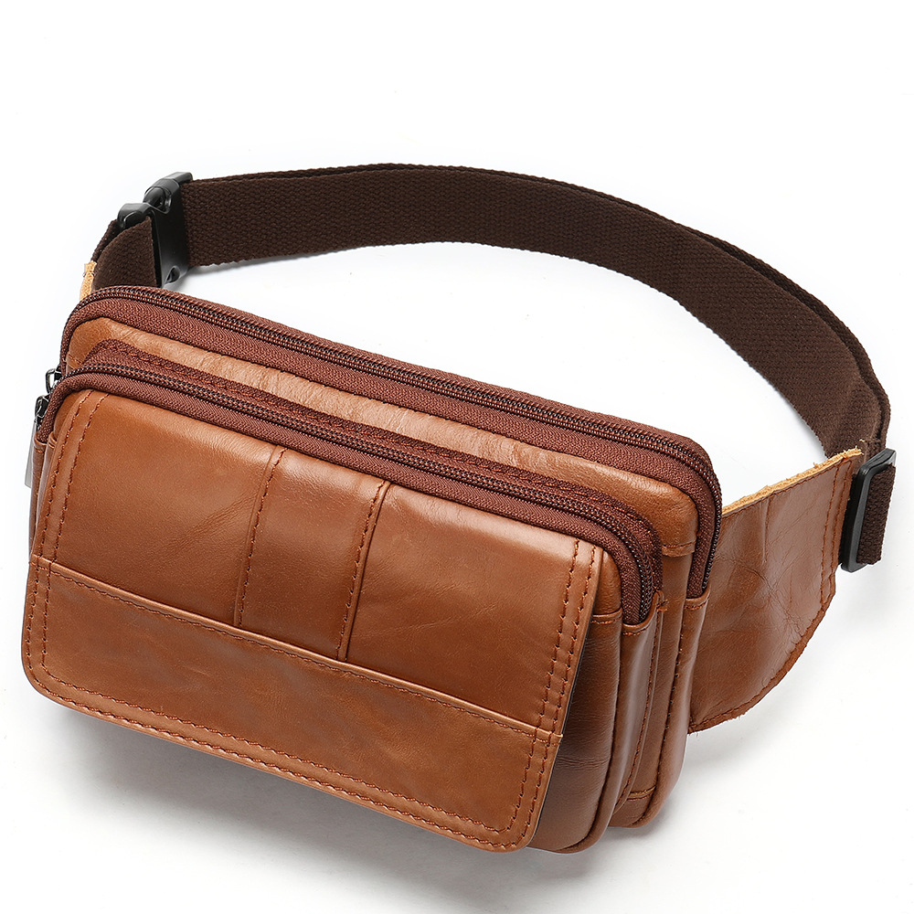 Leather Men's head leather waist bag — foto 2