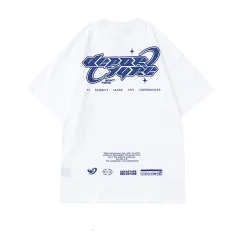 Trendy Brand Simple Letter Print Short-sleeved T-shirt - White - View 1