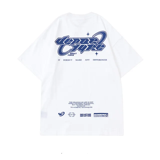 Trendy Brand Simple Letter Print Short sleeved T shirt White - Shop at LoveMi