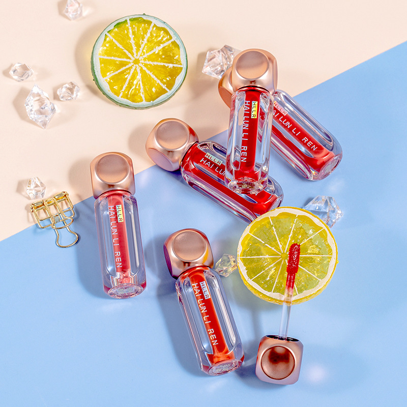 Ice Cube Velvet Lip Lacquer Nourishing Moisturizing Matte Finish Waterproof Sweat-proof Smear-proof Makeup Transparent Small Ice Cube Lipstick