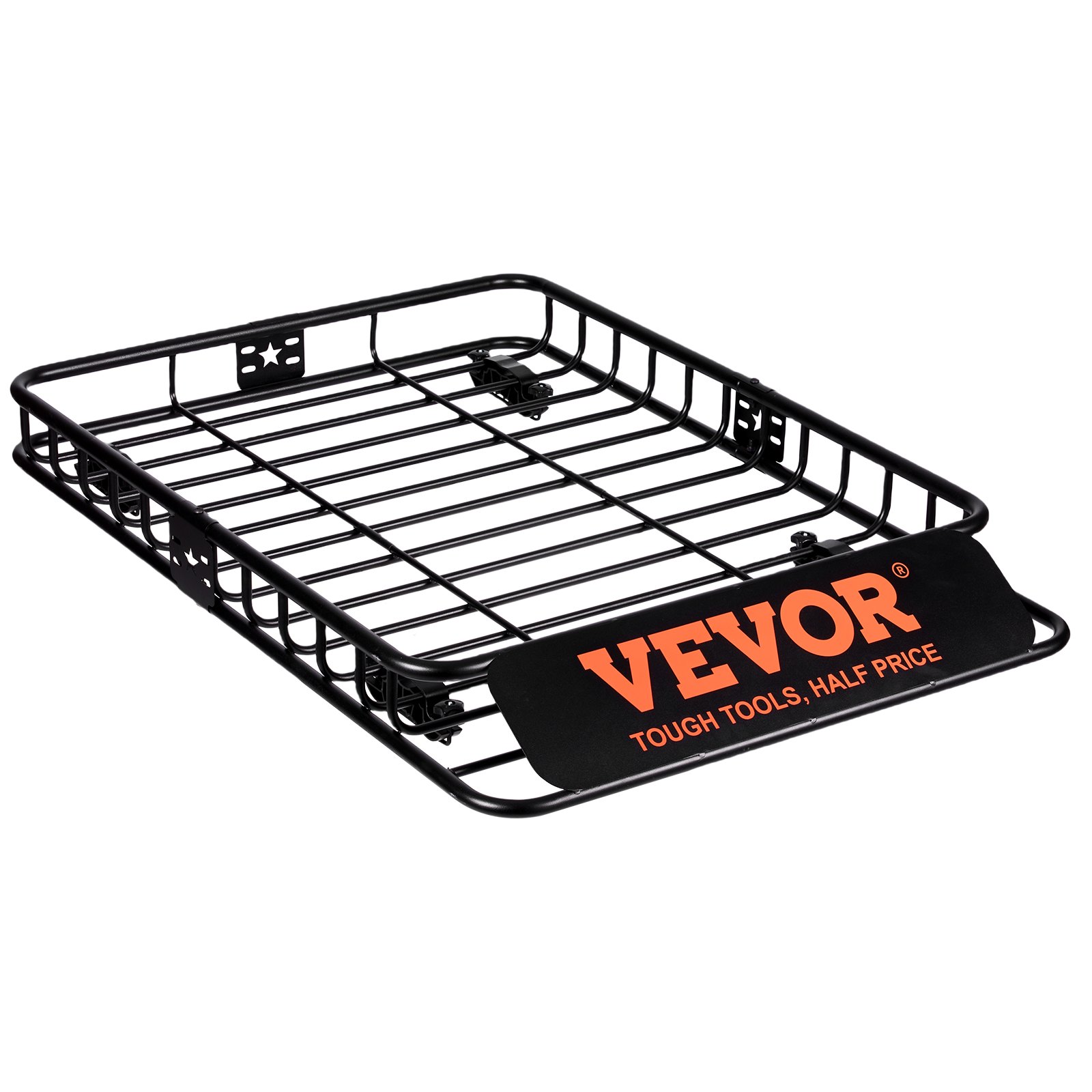 VEVOR roof cargo basket installed on Toyota Tacoma showing full 46x36 platform