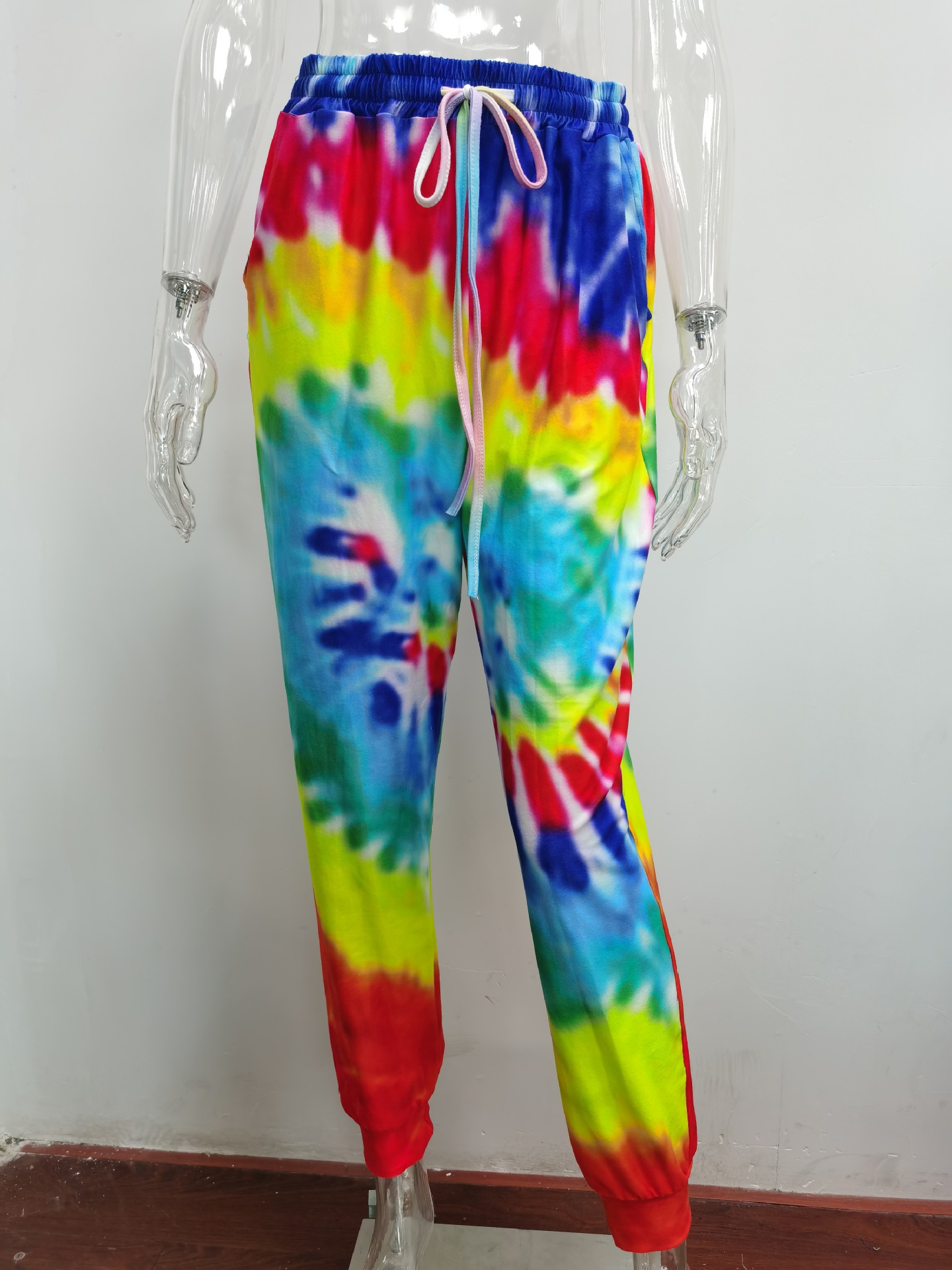 Tie Dye Homewear Pants European And American Casual Lace Up Women's Pants