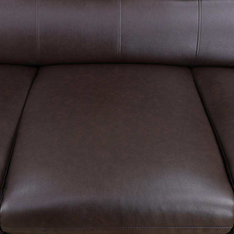 Pickup Only--Brown Breathable Leather Living Room 3-Piece Sofa Set