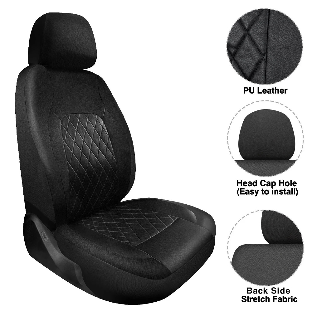 9pcs Full Set Universal PU Leather Seat Covers Protectors Non-Slip — image 6