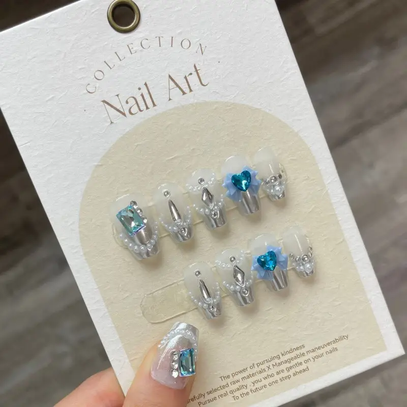 Pearlescent French Wear Handmade Finished Nail Beauty Patch