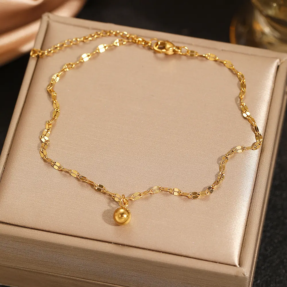 Gold Plated Stainless Steel Dainty Anklet for Women
