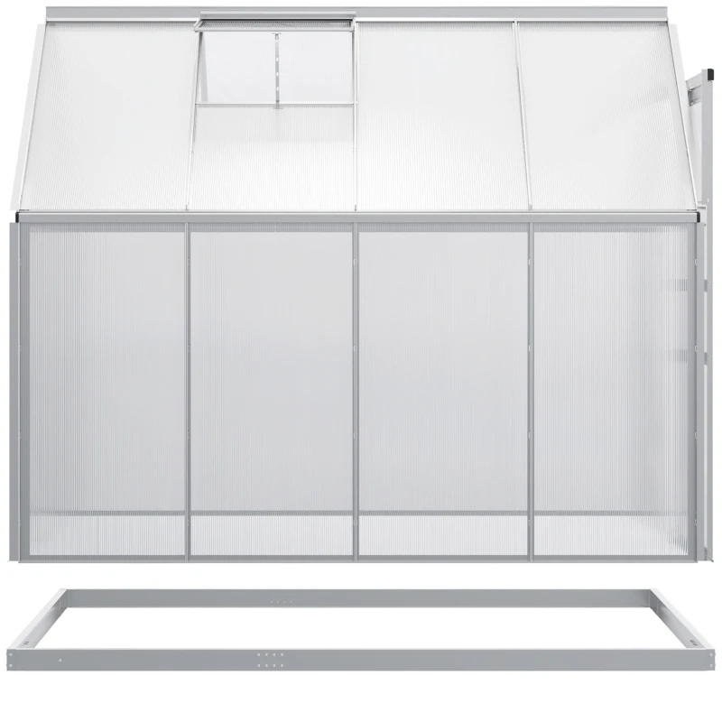 Aluminum Outdoor Greenhouse, Polycarbonate Walk-in Garden Greenhouse Kit With Adjustable Roof Vent, Multiple Packages Shipped. Please Pay Attention To The Dimensions And Weight In The Details.