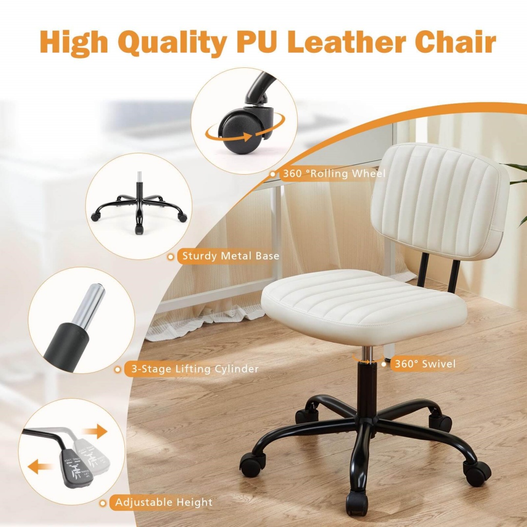 Adjustable Height 360degrees Rolling Swivel Computer Task Chair Without Arm image 29