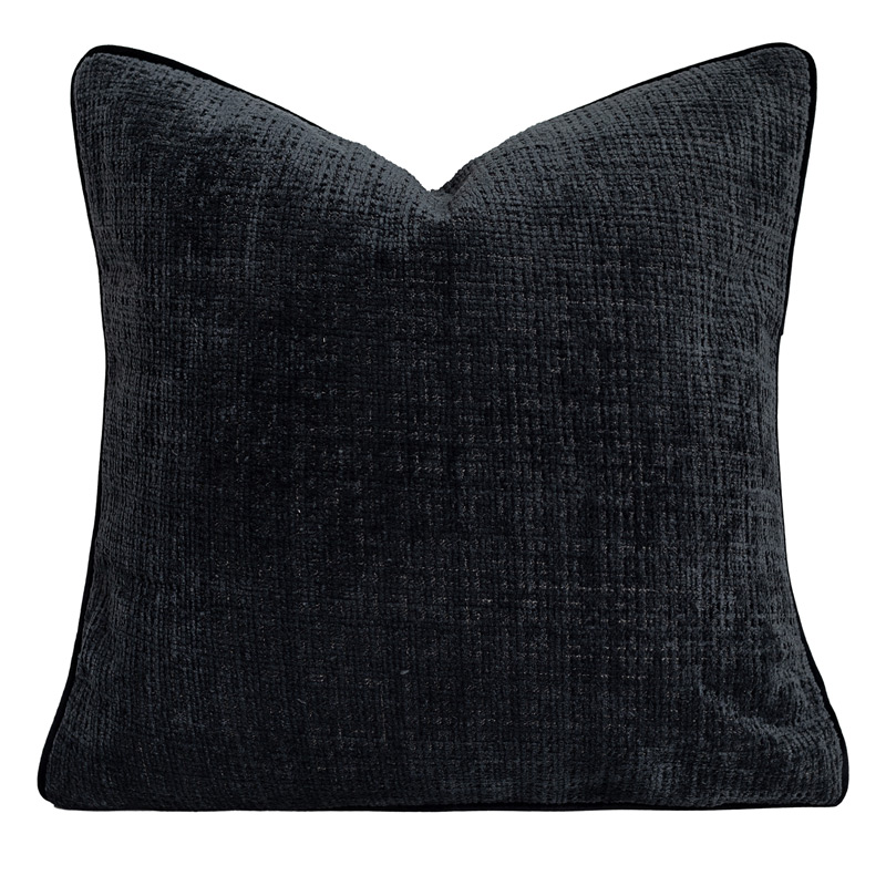 Charcoal black square pillow