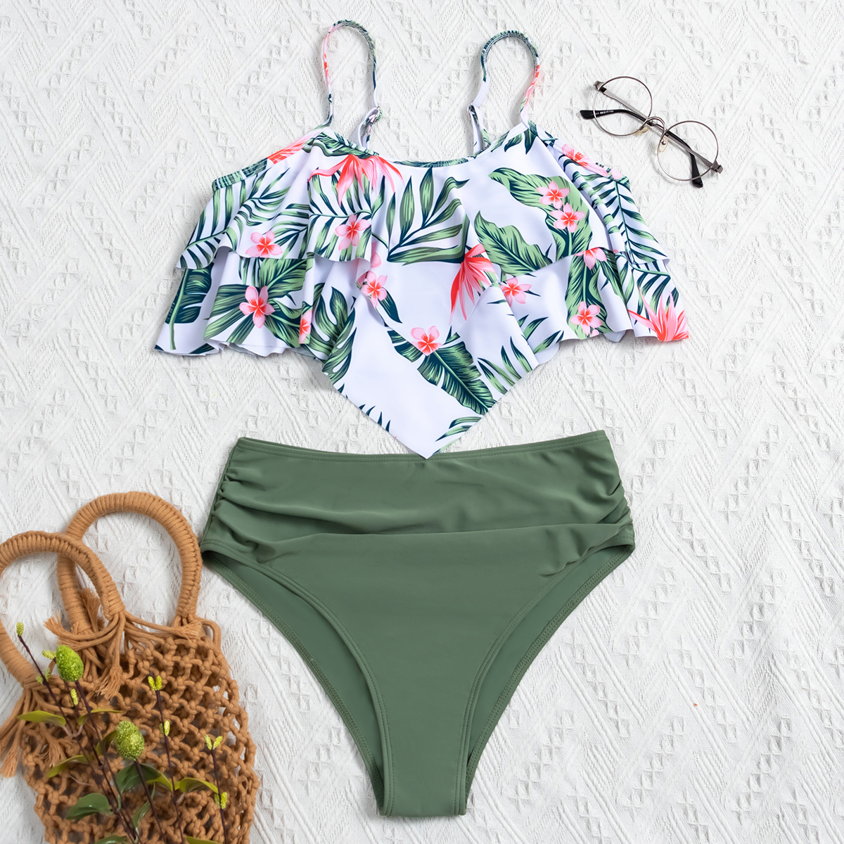 Sexy Printed Multicolor High Waist Bikini