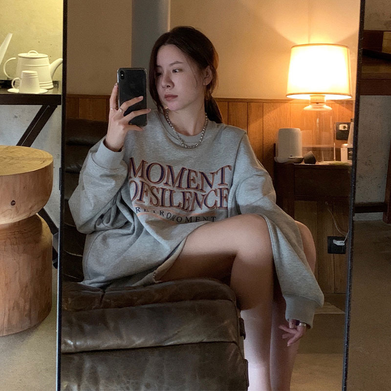 Women's Spring And Autumn Loose Sweater Casual Laziness Round Neck