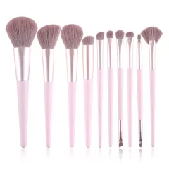 Makeup Brushes Set - Pink 10Pcs Set With Opp Bag - View 1