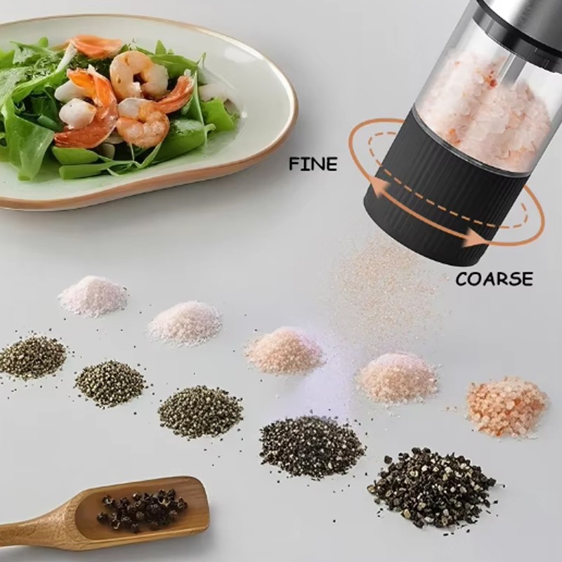 2PCS Electric Salt And Pepper Grinder Auto Mill Shaker Adjustable Coarseness V — image 7