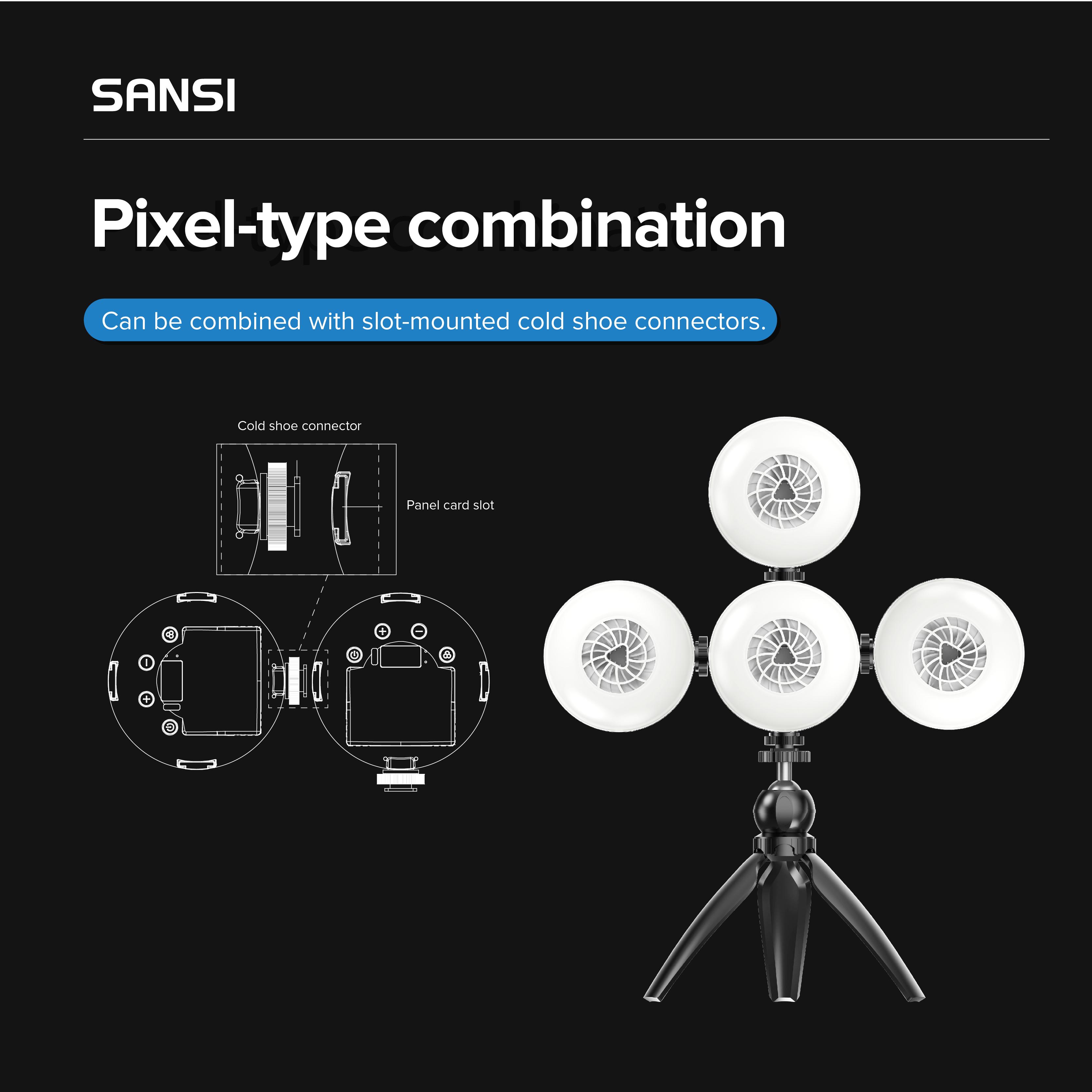 SANSI Portable Rechargeable Fill Light, 8.6W Selfie & Video Light With 9 Color Temperatures & 5 Brightness Levels For Phone, Camera, Laptop, Makeup, Video Calls, Camping