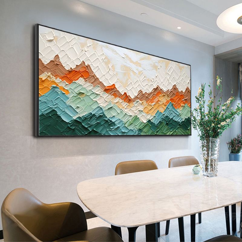 Undulating Mountains Abstract Landscape Hand Painted Oil Painting Textured Natural Scenery Canvas Wall Art Living Home Room Decoration
