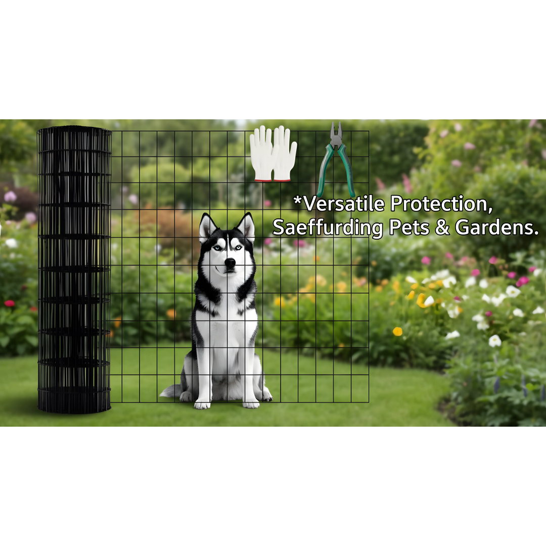 48 INCHx33 FT Black Vinyl-coated Metal Mesh, 16 Gauge 0.67 Inch Black PVC Metal Mesh, Black Welded Wire Mesh Support, Poultry Cage Protective Fence — foto 13