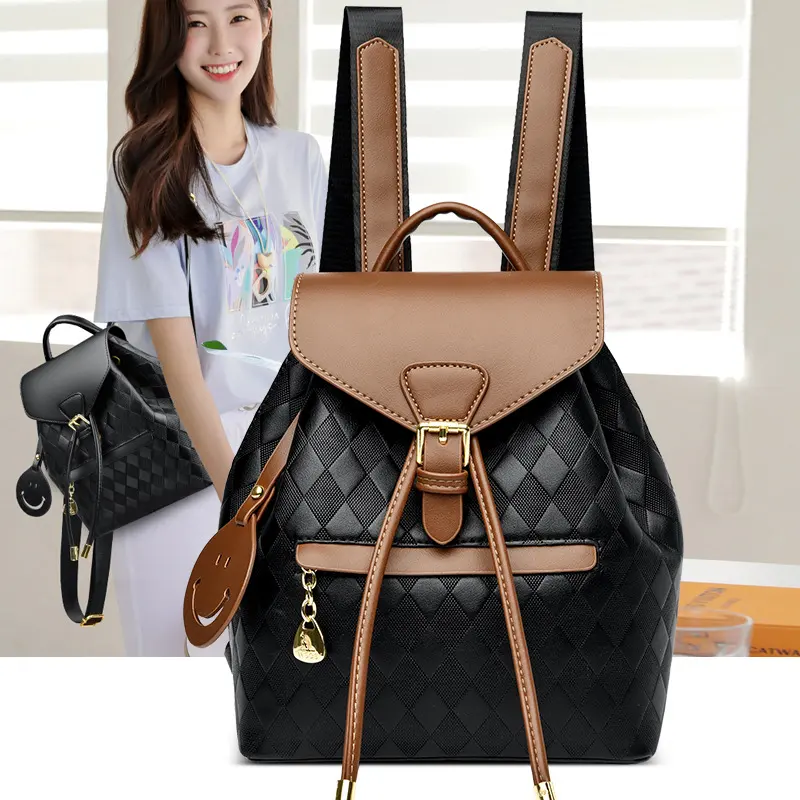 Female Backpack Casual Multifunction Women Leather Shoulder School Travel