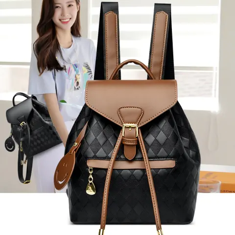 Female Backpack Casual Multifunction Women Leather Shoulder School Travel