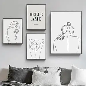 Abstract Feminine Beauty Minimalist Wall Art Frameless Canvas Print