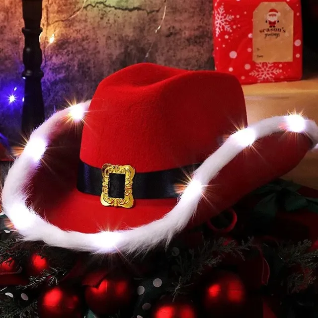 Christmas Party Gathering Led Colored Lamp Cowboy Hat White - Shop at LoveMi