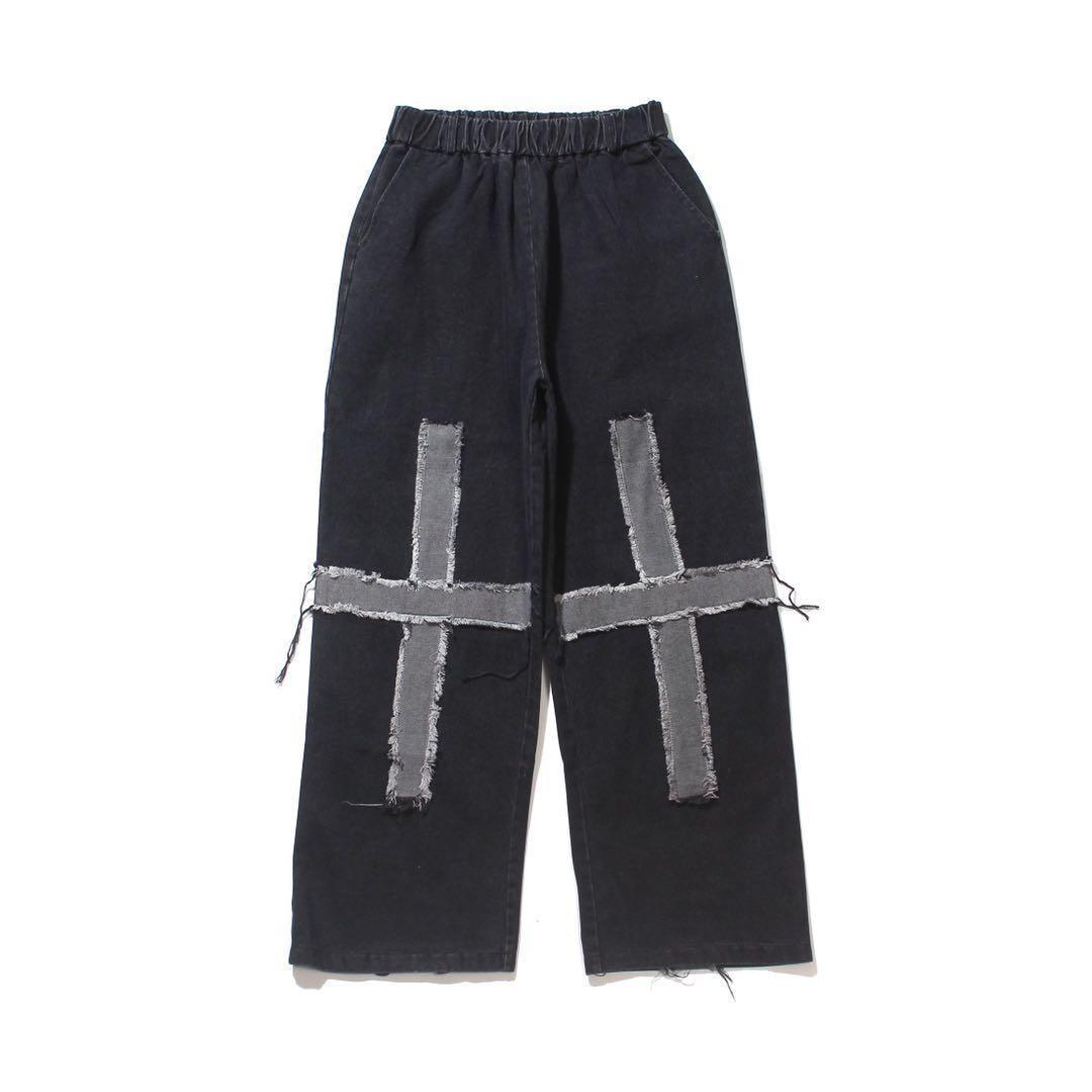 Title 5, Fringed Cross Loose Wide-leg Jeans. Experience ...