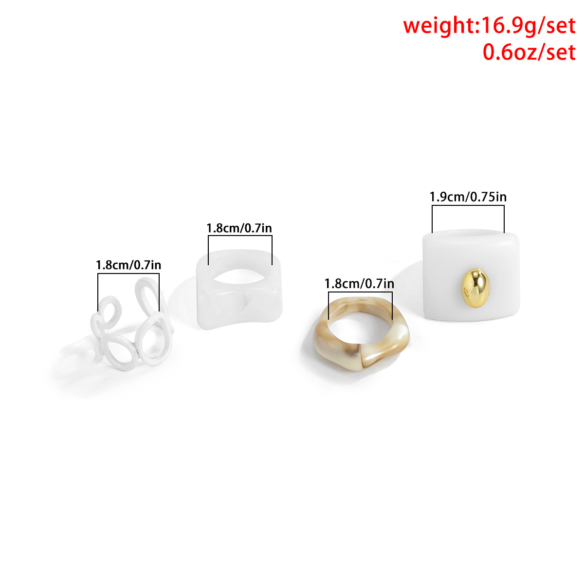Hong Kong Style Irregular Geometric Acrylic Joint Ring