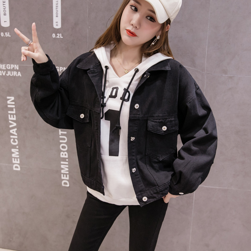 Loose Casual Bat Shirt Long Sleeve Top Black - Shop at LoveMi