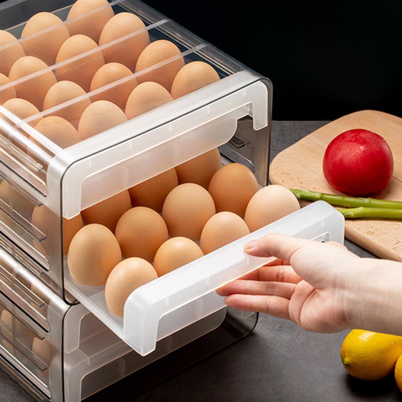 Title 2, Double-layer Drawer Storage Box Transparent Egg...