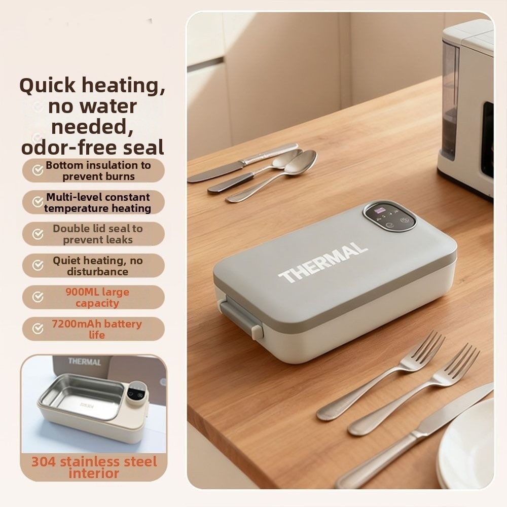 USB Insulated Lunch Box Food Warmer Stainless Steel Meal Container — image 4