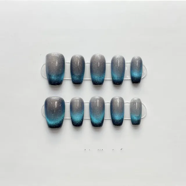 Handmade Wear Nail Cat Eye Series Wear Removable Patch 501 Short Ladder - Shop at LoveMi