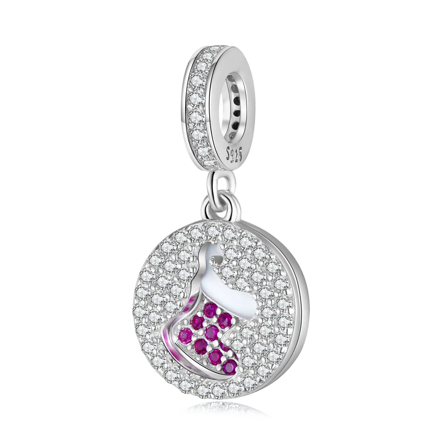 Christmas Beaded Pendant S925 Sterling Silver