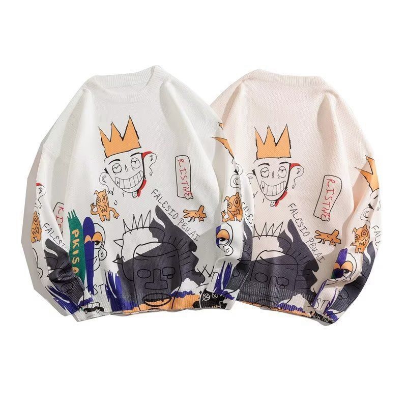 Men's And Women's Fashion Loose-fitting Casual Round Neck Pullover Knitwear