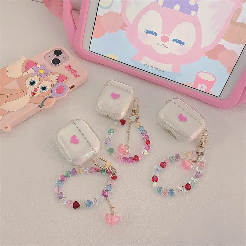 Fashion Colorful Love Bluetooth Headphone Set Pendant Bracelet