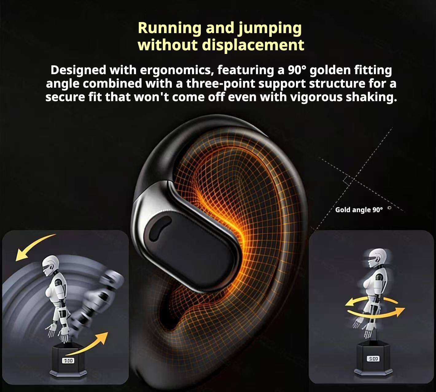 KP-214 New Model Wireless Bluetooth Ear Hook Headphones OWS Open Ear Design High Fidelity Audio Long Battery Life And Noise Cancellation 3
