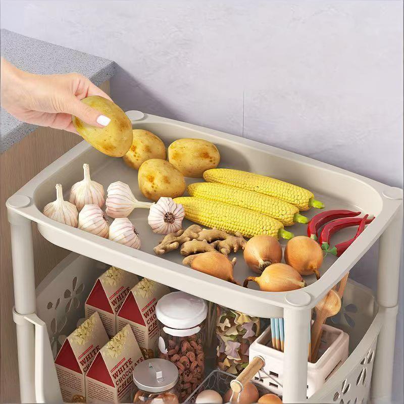 4 Tier Kitchen Basket Storage Trolley Organiser Fruit