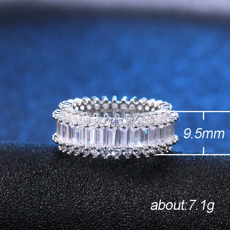 Exaggerated Luxurious Plated Real Gold Full Circle Zircon Ring