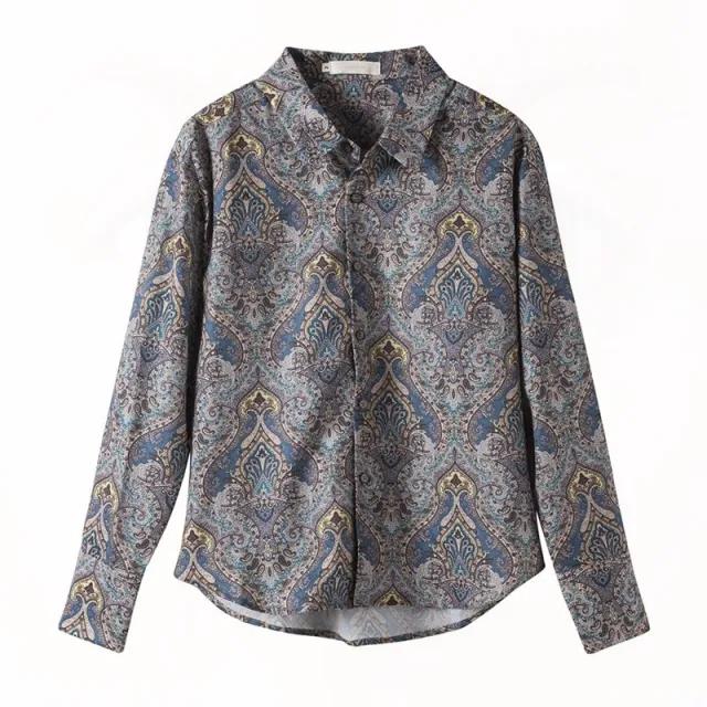 Retro Flower Long sleeved Shirt Women's Top Design Sense - Shop at LoveMi