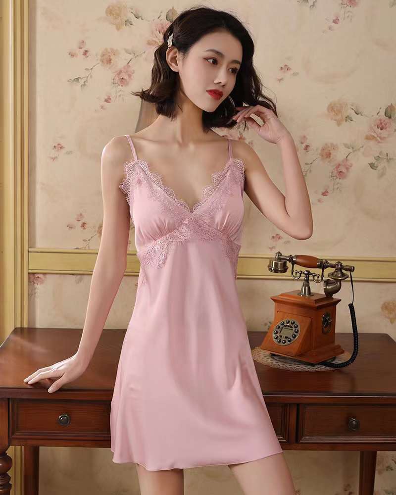 Title 2, Suspender Nightgown Two Piece Set Mid Length Ho...