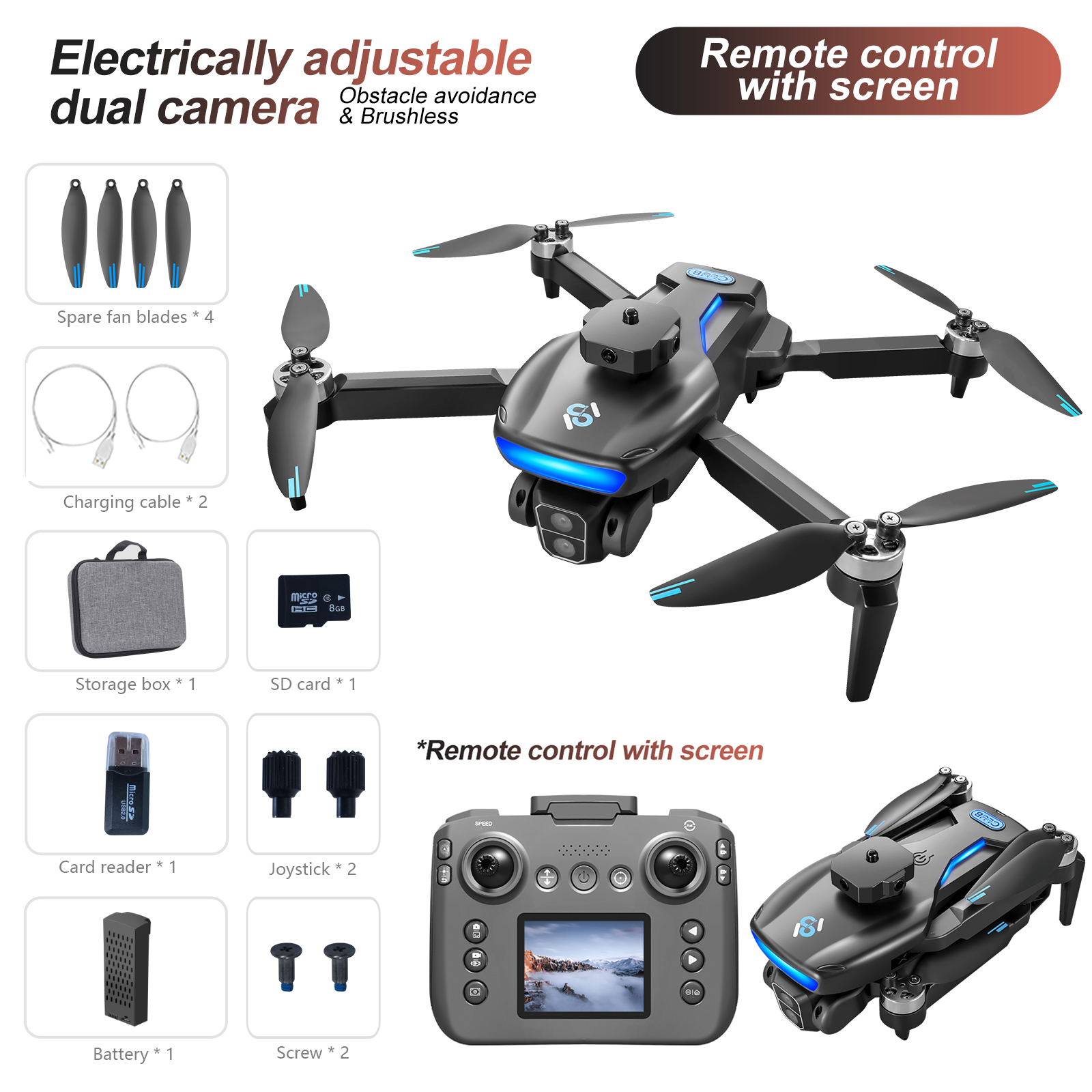 GPS Drohne S181 mit Brushless Motor,