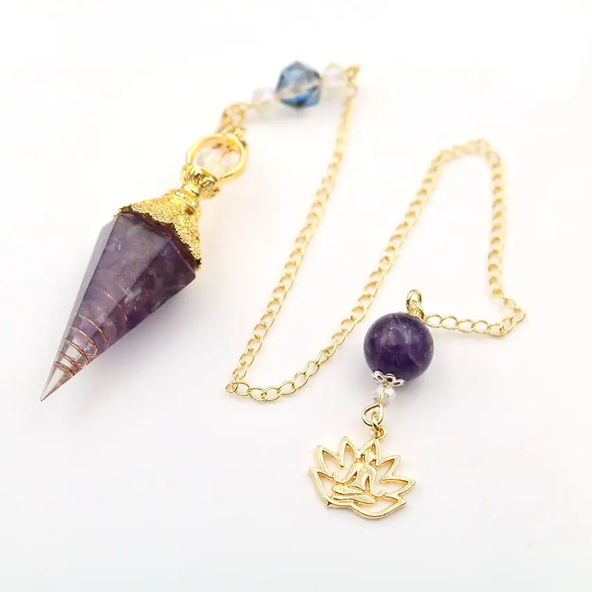 Natural Crystal Crushed Stone Resin Plated Pendant