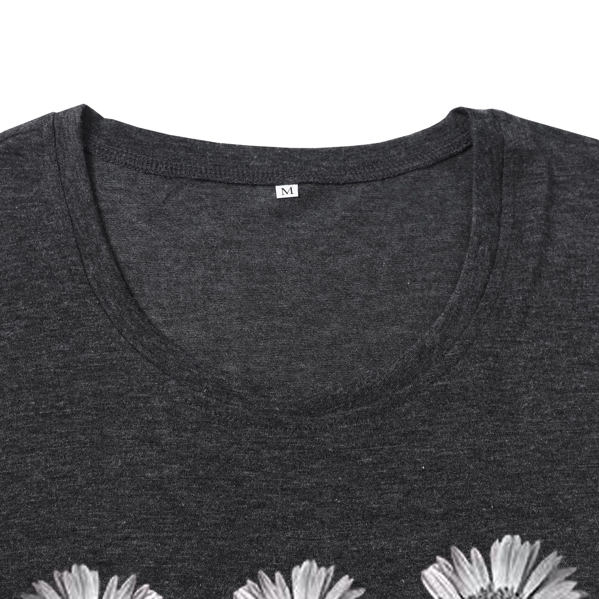 New Summer Women's Vest Sunflower Pattern Printed Loose Round Neck Vest