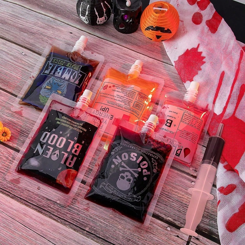 21 Pack Halloween Blood Drink Bags For Themed Parties_voghion.com