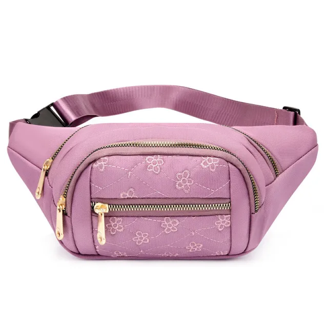 Oxford Cloth Waist Bag Waterproof Large Capacity Pink - Shop at LoveMi