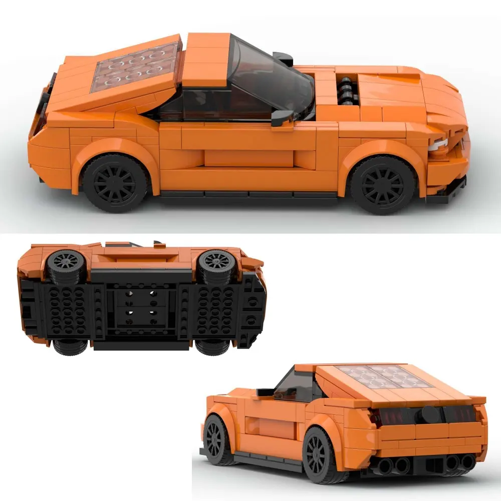 Sports Race Orange Muscle Car Building Blocks