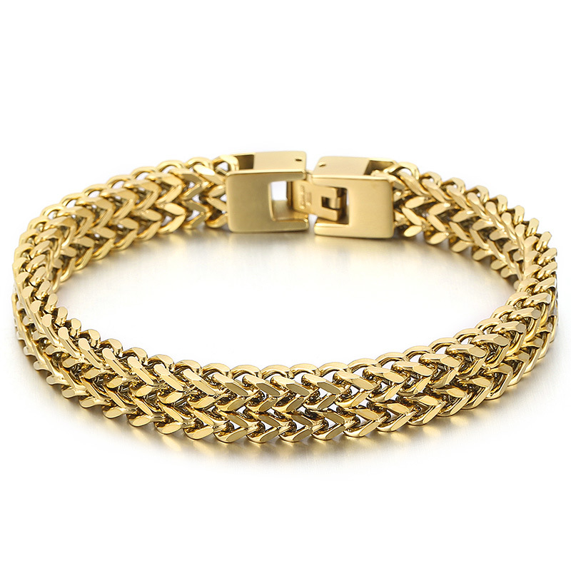 European And American Simple Personality Street Pat Double Row Bracelet