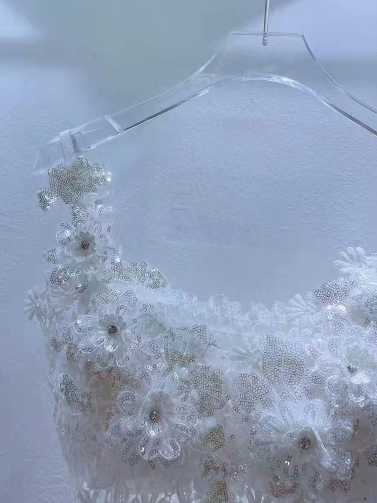 Lace Suspender Vest Female Summer Heavy Industry Beaded Flowers