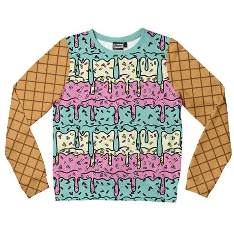 3D Geometric Pattern Printed Casual Oversize Round Neck Sweater - Shop at LoveMi