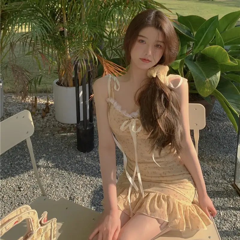 New Summer Waist Bag Hip Lotus Leaf Dress Women